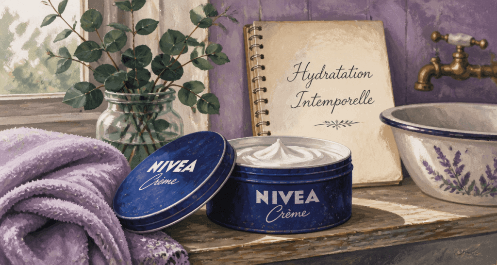crème nivea bleu avis dermato sur étagère salle de bain