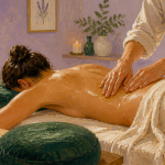 Massage du bas du dos sur table avec huile
