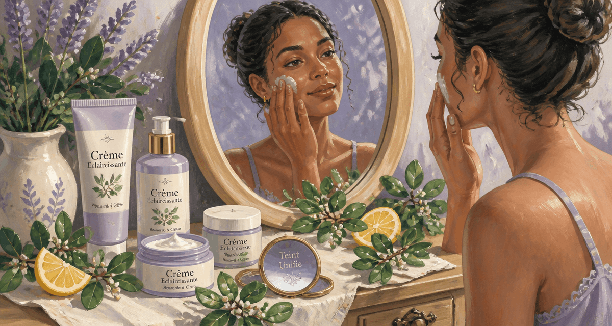 meilleur crème éclaircissante pour visage femme applique crème miroir