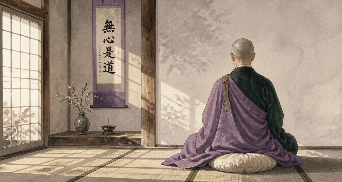 Moine zen bouddhiste méditant zazen