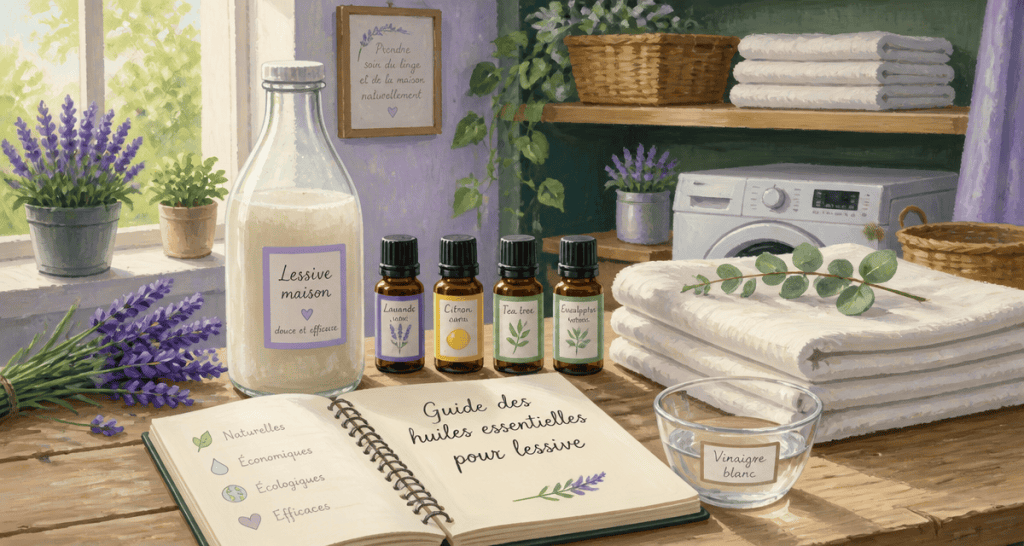 quelle huile essentielle pour lessive maison en buanderie