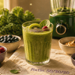 Smoothie perte de poids vert avec fruits et graines