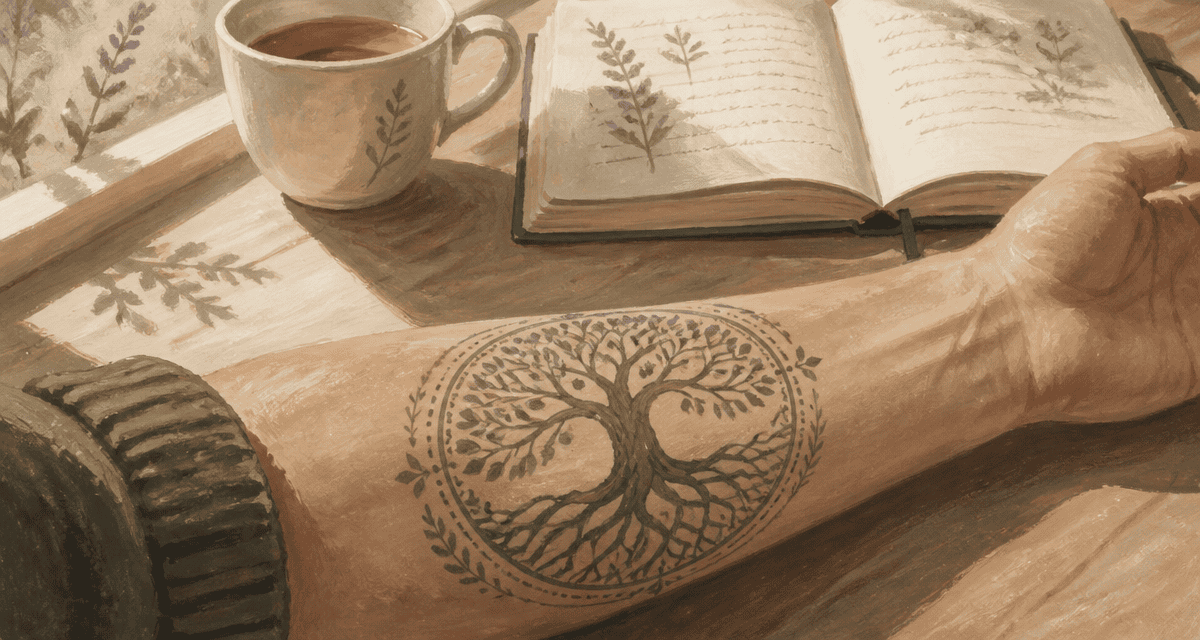 tatouage arbre de vie signification gouache avant-bras
