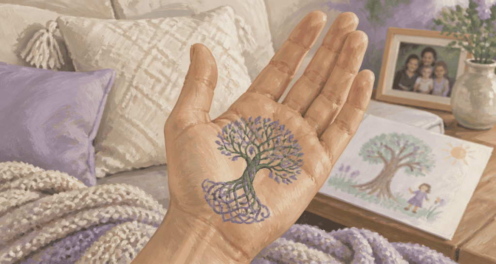 tatouage qui signifie la famille arbre de vie main réaliste