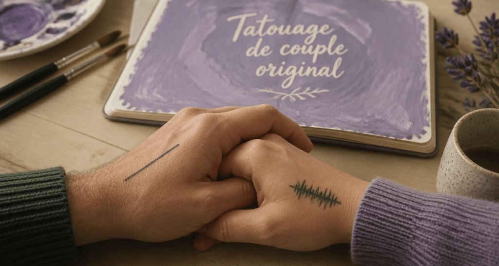 Tatouages couples originaux sur mains entrelacées