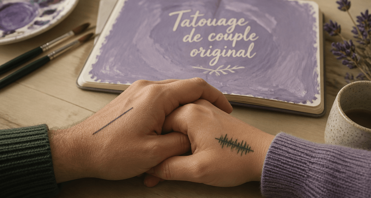 Tatouages couples originaux sur mains entrelacées