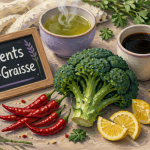 aliments brûle graisse assortiment sur table