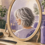 Coupe cheveux gris dégradé : volume sans effet casque