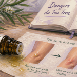huile essentielle tea tree danger flacon renversé et test pli du coude