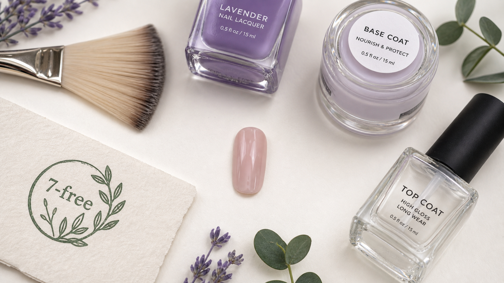 Meilleur vernis à ongles 7-free : base et top coat sur ongle