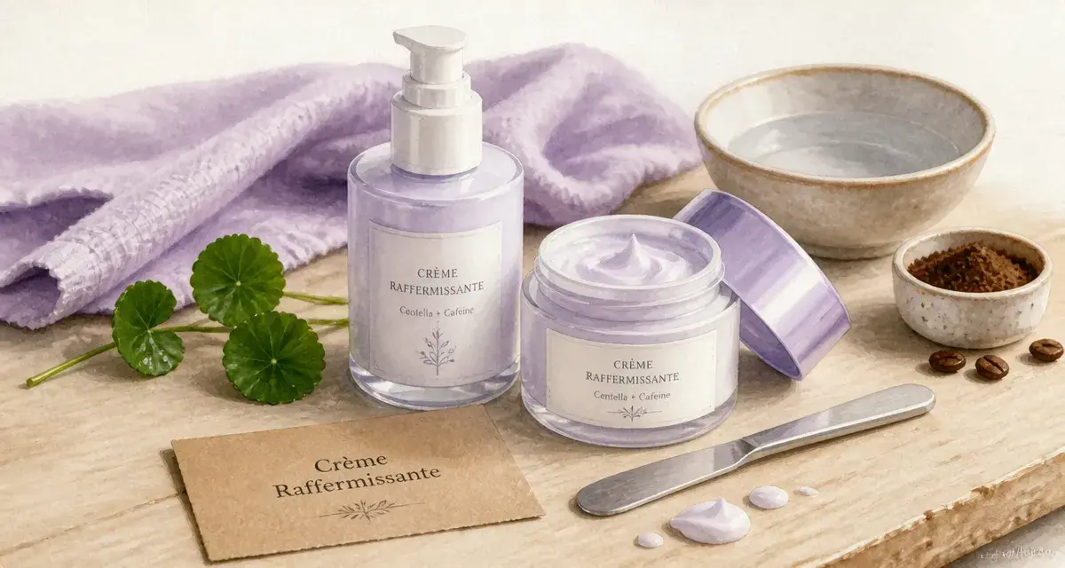 Meilleure crème raffermissante corps, flacon et crème pour galbe visible