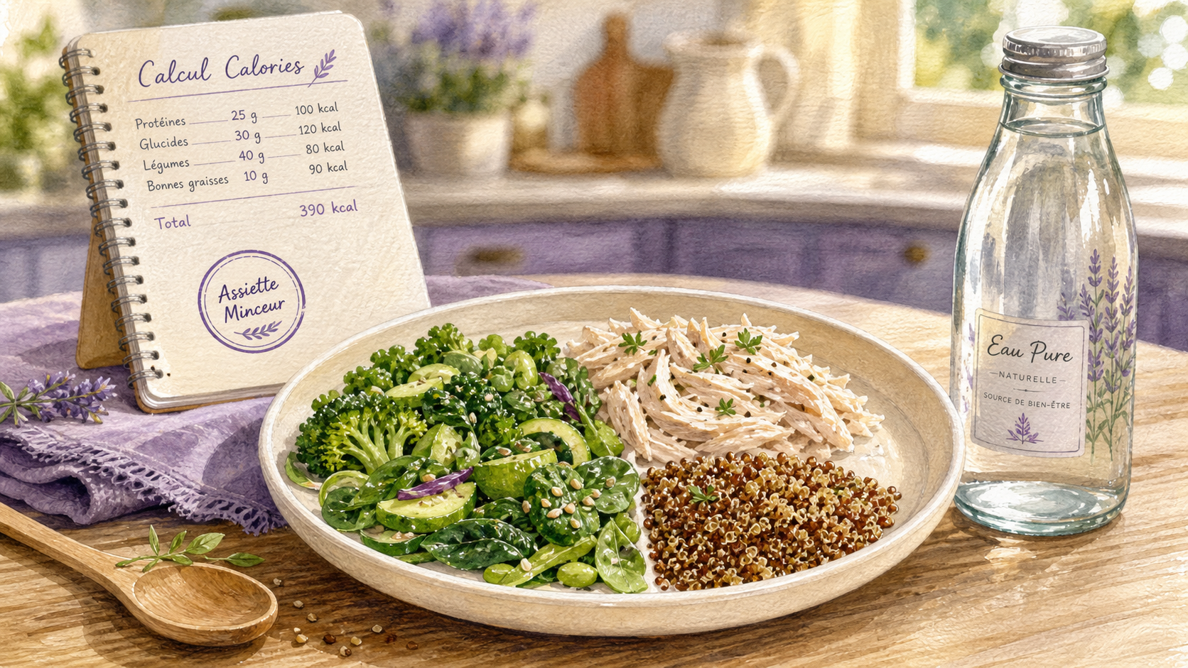 Quoi manger pour maigrir : assiette minceur, légumes et protéines