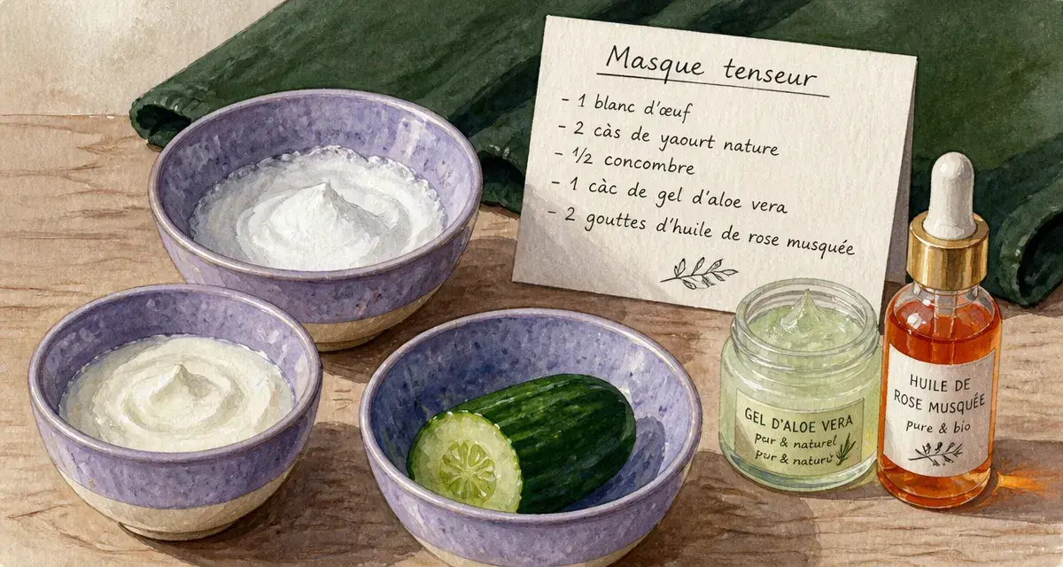 Remede de grand-mere pour raffermir la peau, bols maison et masque tenseur