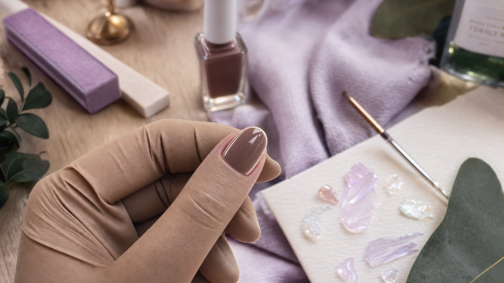Tendance vernis à ongles : manucure effet brillant, gros plan ongle