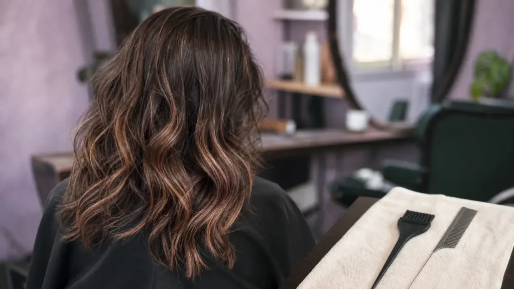 Balayage chocolat noisette : des reflets fondus pour adoucir les bruns sans effet racine