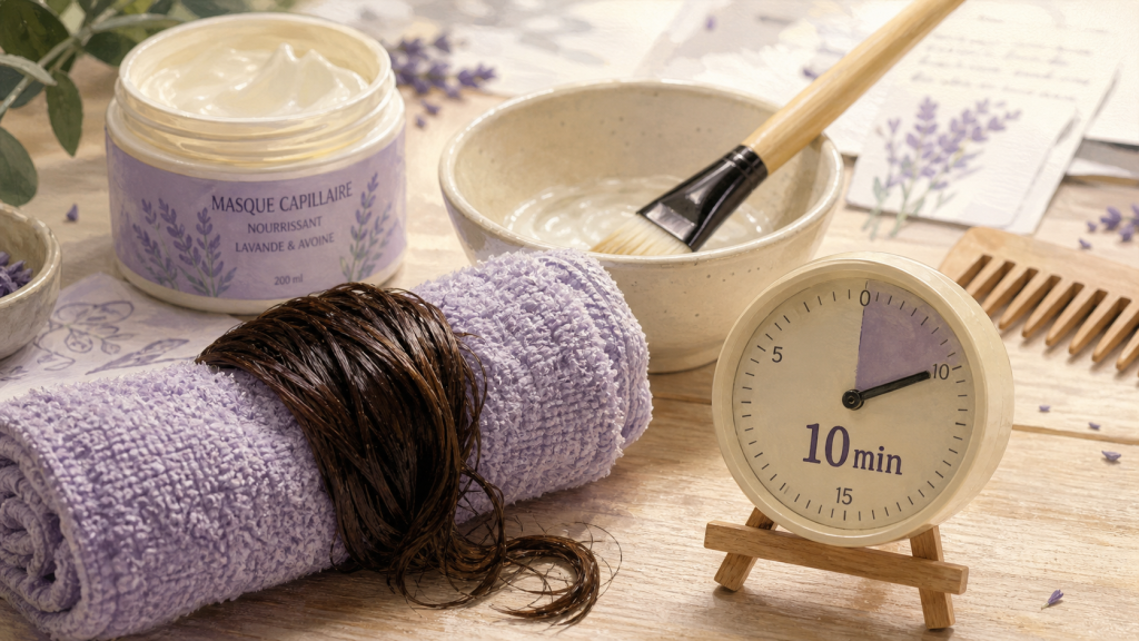 Combien de temps laisser poser un masque cheveux : 10 min