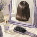 Coupe carré long lisse avec raie au milieu