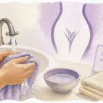 Education hygiène intime : lavage externe des petites lèvres, mains et eau tiède
