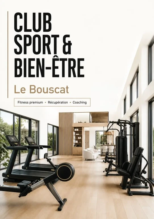 Ressource sport spa bien être : espace fitness premium lumineux à Le Bouscat