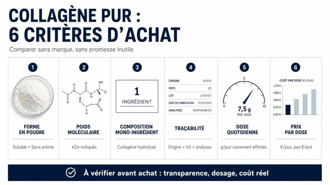 Collagène pur : comparatif des critères essentiels à vérifier avant l'achat