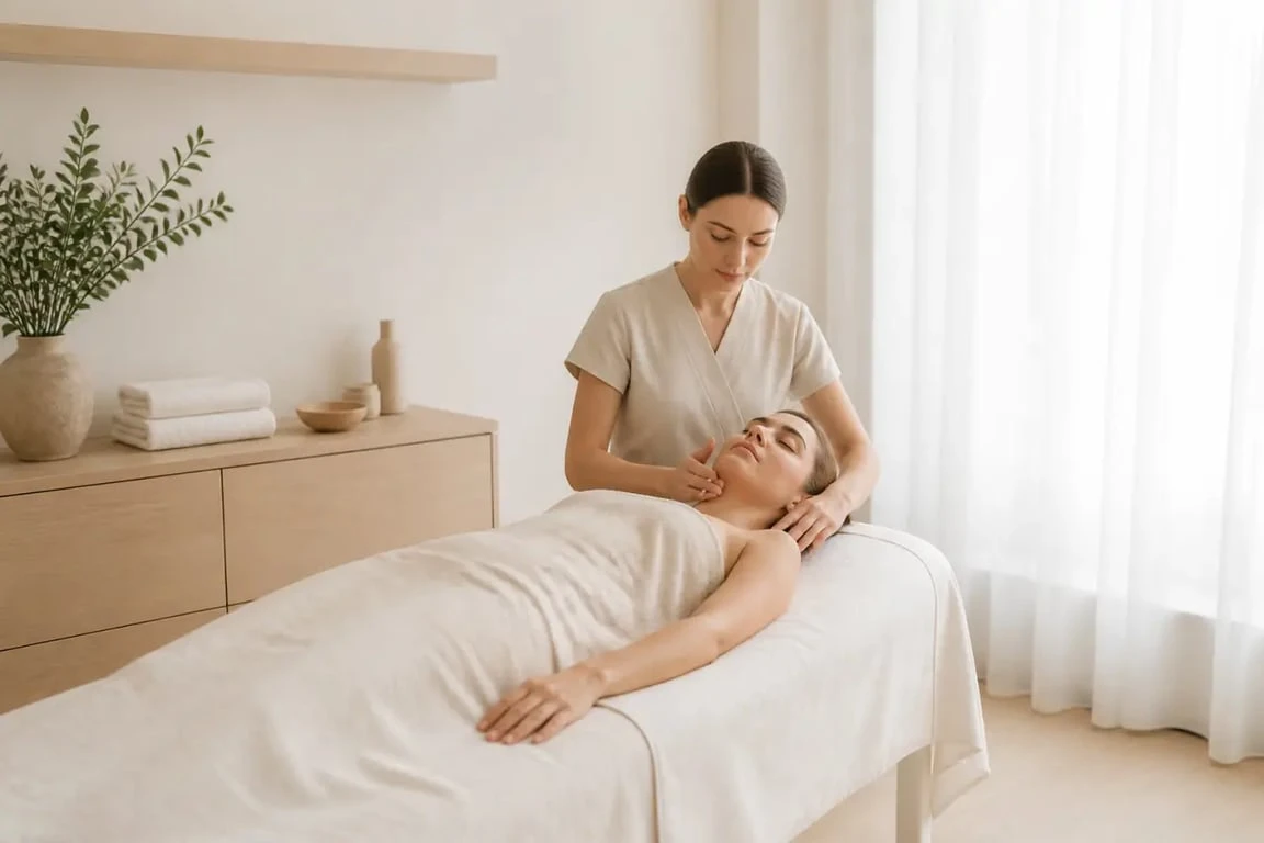 Arômes et Bien Être : massage relaxant et soin du visage en cabine