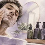 Hommes soins du visage : nettoyer hydrater protéger le visage, produits après-rasage