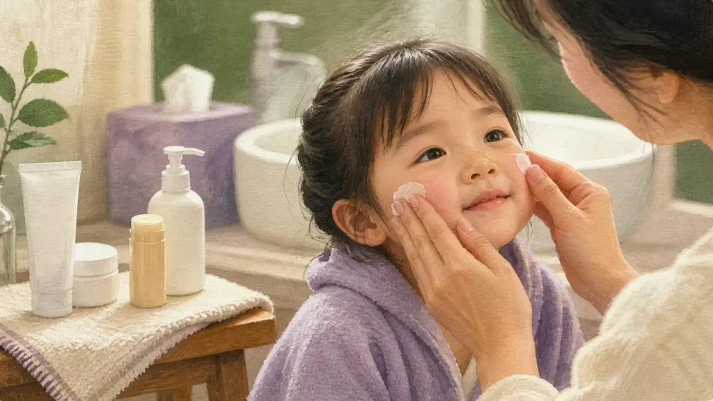 Soin visage enfant : hydrater et protéger sans irriter en 2 gestes doux