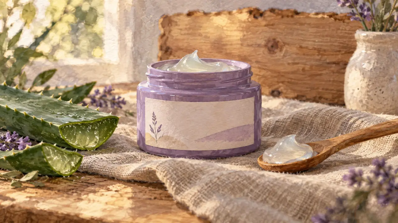 Crème aloe vera visage, pot lavande, fini non gras