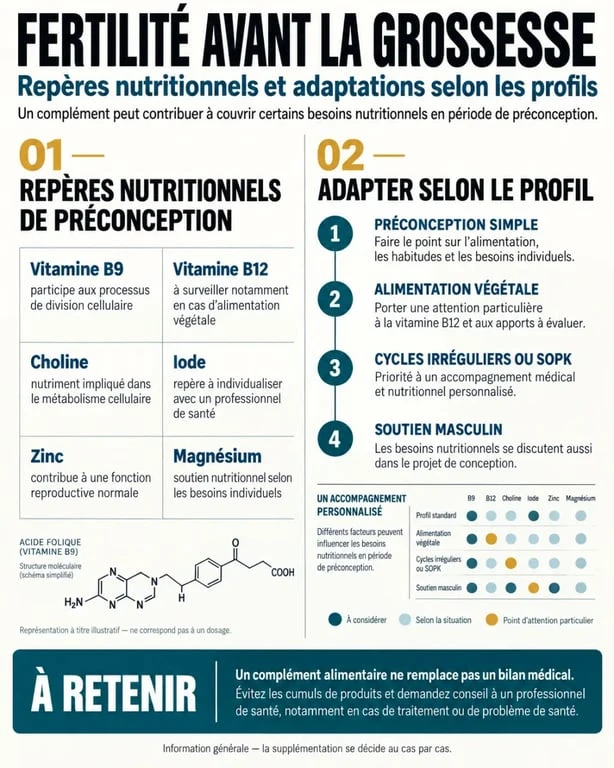Complément alimentaire fertilité : nutriments et profils à prendre en compte avant une grossesse