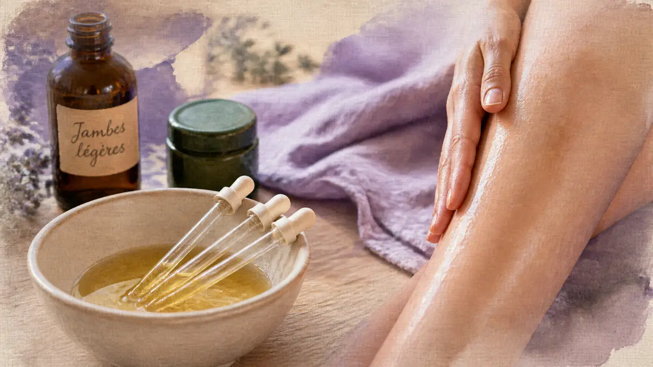 Huiles essentielles jambes lourdes : lentisque, cyprès ou menthe