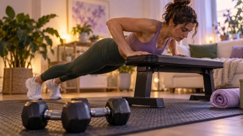 Exercices pectoraux maison : des pompes au mur aux haltères, progressez sans brûler les étapes