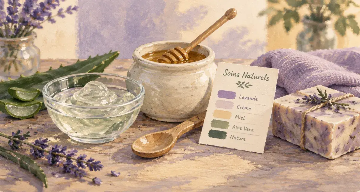 Soins naturels : routine beauté naturelle apaisée avec gel aloe, miel et savon artisanal